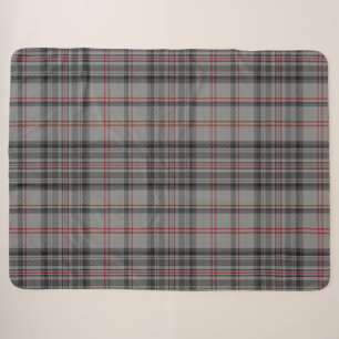 Taupe Grau Schwarzer Tartan Kariert Sherpadecke