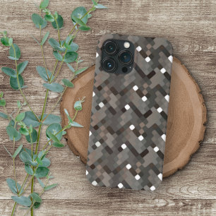 Taupe Gray Dark Brown White Mosaic Art Case-Mate i iPhone 16 Pro Max Hülle