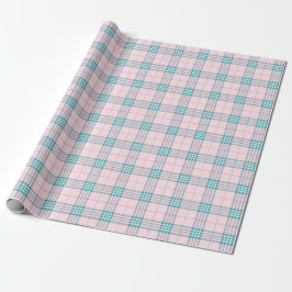 Taupe Gray und Cream Fine Tartan Kariert Geschenkpapier