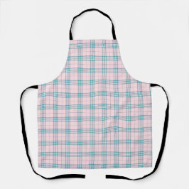 Taupe Gray und Cream Fine Tartan Kariert Schürze