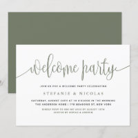Taupe Green Hübsch Calligraphy Welcome Party