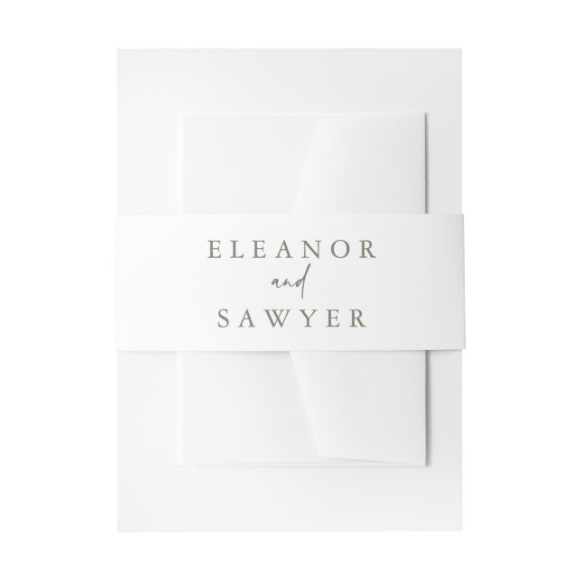 Taupe Green Minimalistisch Typografy Wedding Einladungsbanderole (Vorderseite Beispiel)