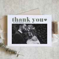 Taupe Green Retro Typografy Wedding Vielen Dank
