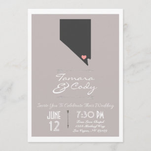 Taupe Grey Las Vegas, Faire-part de mariage du Nev