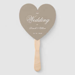 Taupe Heart Elegantes Hochzeitsprogramm für Kallig Fächer