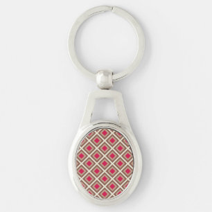 Taupe, Hellbraun, Hot Pink Ikat Diamanten STaylor Schlüsselanhänger