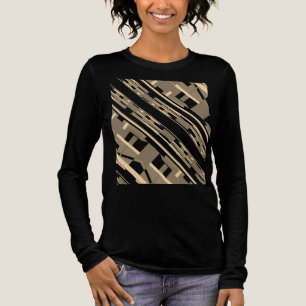 Taupe Hellbraun Südwest-Look Schräge Kunst-Motiv Tri-Blend Shirt