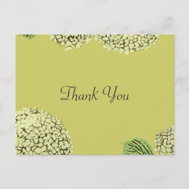 Taupe Hydrangea Danke Post Card Postkarte (Vorderseite)