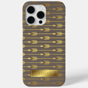 Taupe Imitate Gold Foil Arrows Pattern title_seo2