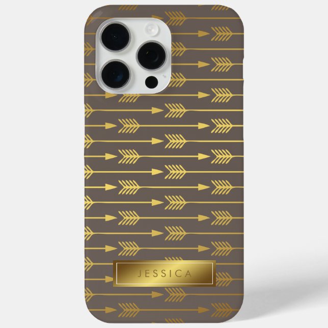 Taupe Imitate Gold Foil Arrows Pattern title_seo2 (Rückseite)