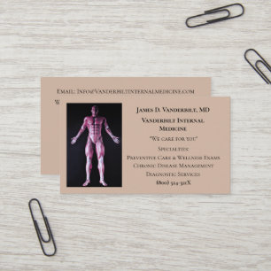 Taupe Internist DR Human Body Internal Medicine Visitenkarte