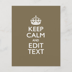 Taupe Kaffee Behalte Ruhe und Ihren Text leicht Flyer