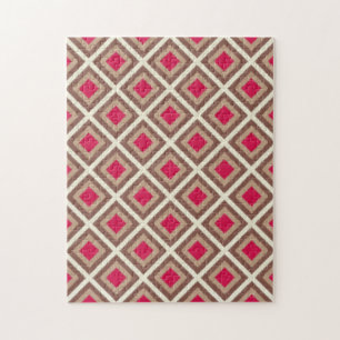 Taupe, leichte Taupe, Hot Pink Ikat Diamonds STayl