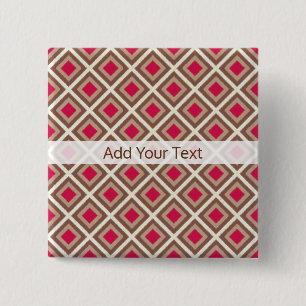 Taupe, leichte Taupe, Hot Pink Ikat Diamonds STayl Button