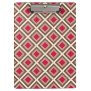 Taupe, leichte Taupe, Hot Pink Ikat Diamonds STayl Klemmbrett