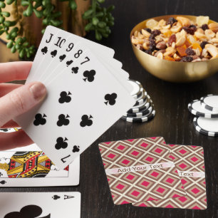 Taupe, leichte Taupe, Hot Pink Ikat Diamonds STayl Spielkarten
