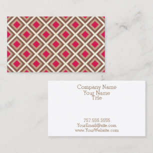 Taupe, leichte Taupe, Hot Pink Ikat Diamonds STayl Visitenkarte