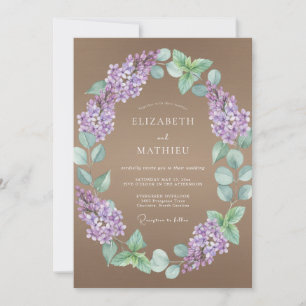 Taupe Lila Hochzeit Einladung