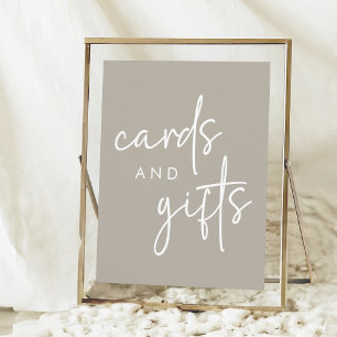 Taupe Minimalistisches Brautparty Karten und Gesch Poster