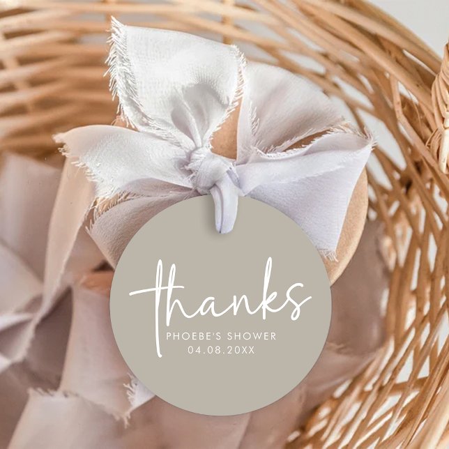 Taupe Minimalistisches Script Brautparty Bevorzuge Geschenkanhänger (Von Creator hochgeladen)