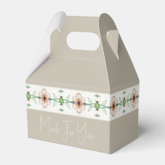 Taupe mit Pfirsichblume Geschenkschachtel