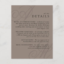 Taupe Modern Edge Elegante Monogram Details