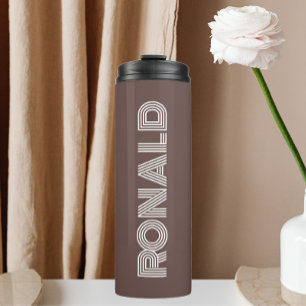 Taupe Moderne Typografie Personalisiert Thermosbecher