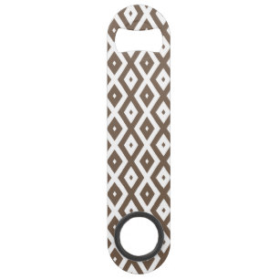 Taupe motif diamant brun et blanc