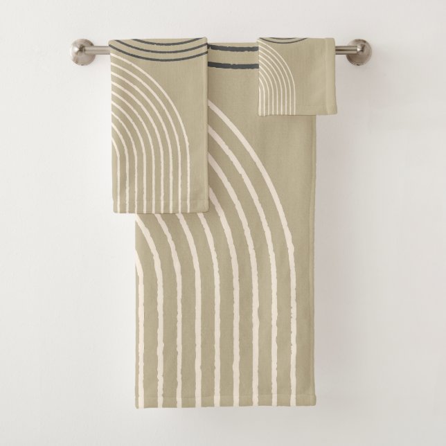 Taupe-Neutral-Minimalistisch Badhandtuch Set (Insitu)