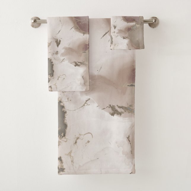 Taupe Palette Tinte und Gold abstrakt Badhandtuch Set (Insitu)