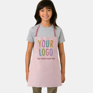 Taupe Pink Custom Kids Schürze Custom Logo & Text