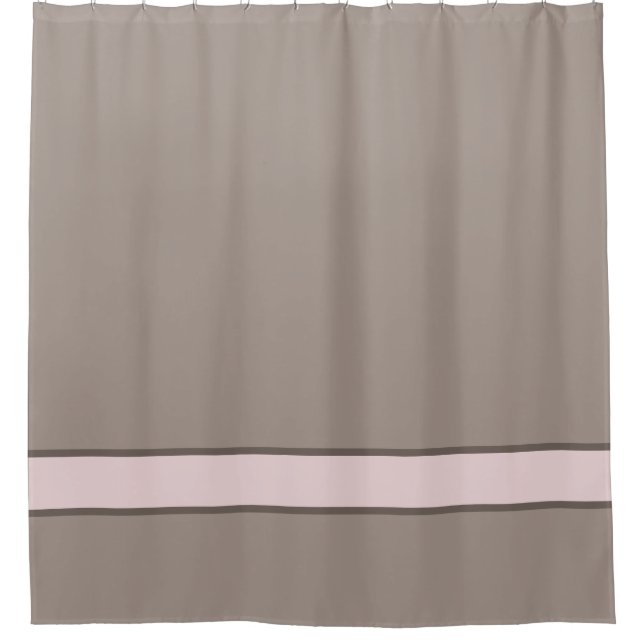 Taupe & Pink Duschvorhang (Vorderseite)