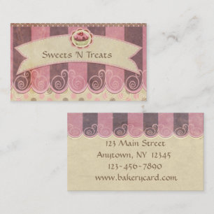 Taupe-rosa Kuchen-Bäckerei-Visitenkarte Visitenkarte