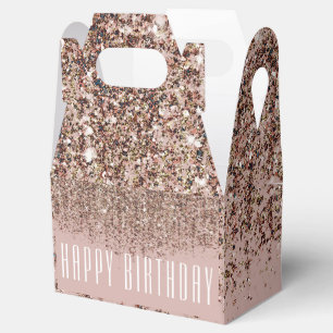 Taupe-Rosé-Rosa-Bronze-Gold-Glitter-Glamour Geschenkschachtel