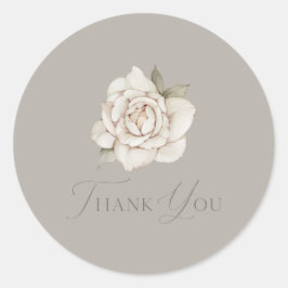 Taupe Rose “Thank You” Wedding Runder Aufkleber