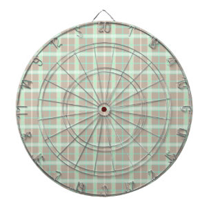Taupe & Seafoam Kariert Dartscheibe