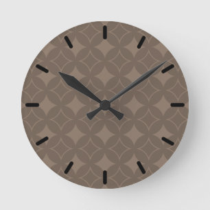 Taupe Shippo Runde Wanduhr