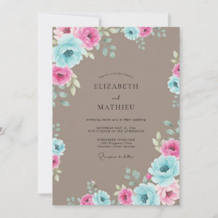 Taupe Soft Watercolor Hochzeit Einladung