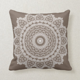 Taupe-Spitze-Muster-Wurfs-Kissen Kissen