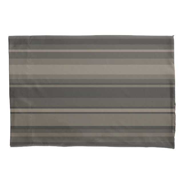 Taupe Streifen Kissenbezug (Vorderseite)