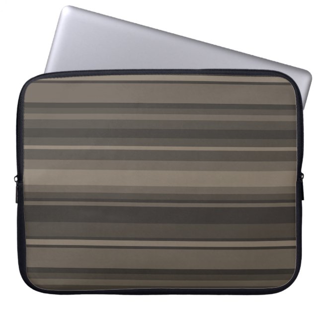 Taupe Streifen Laptopschutzhülle (Vorderseite)
