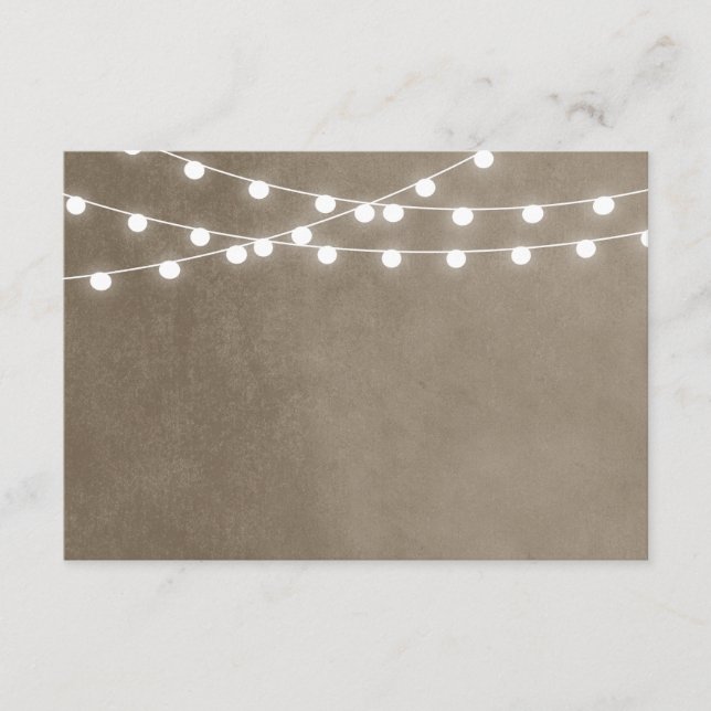 Taupe String Lights Hochzeitkarte Begleitkarte (Vorderseite)