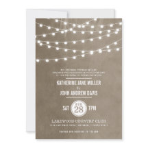 Taupe String Lights Hochzeitseinladung