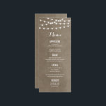 Taupe String Lights Wedding Menu Card Menükarte<br><div class="desc">Moderne Hochzeitskarte mit schlichter, eleganter Linienleuchte, die über das Oberteil hängt und eine elegante Mischung aus modernen und kalligraphischen Script-Schriftart auf einem Imitat mit Aquarelltextur. Ein schlichtes und stilvolles Design, perfekt für den Sommer! Klicken Sie auf die Schaltfläche IT CUSTOMIZE, um Schriftart anzupassen, Text zu verschieben und Ihr eigenes einzigartiges...</div>
