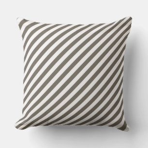 Taupe Stripe / Frohe Weihnachts Candy Cane Pillow Kissen