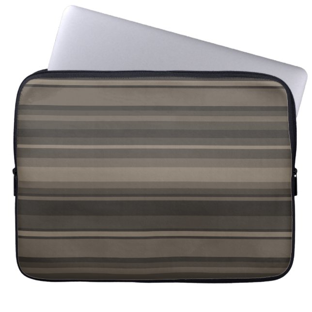 Taupe stripes laptopschutzhülle (Vorderseite)