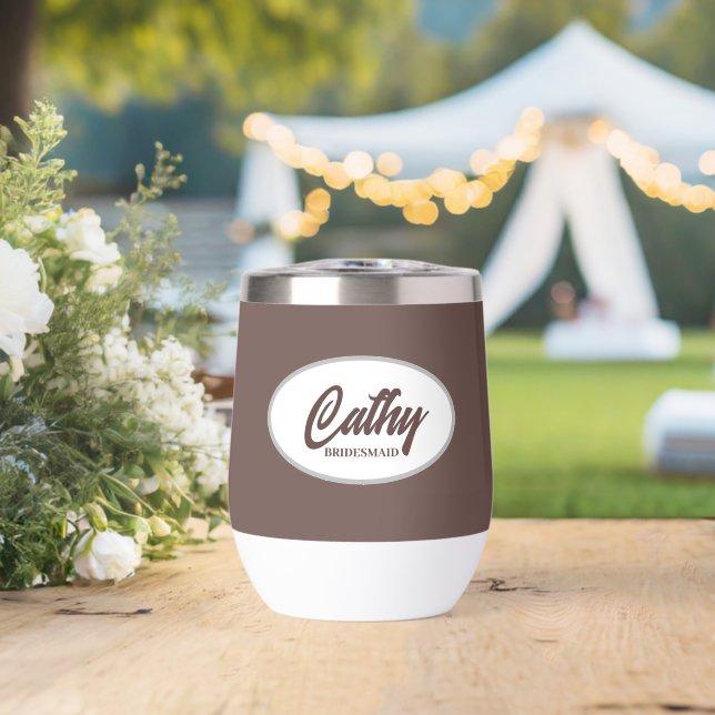 Taupe Stylized Name Wedding Bridesmaid (Hochzeit (gedreht))