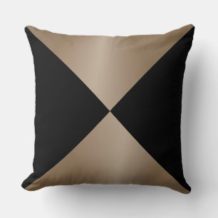 Taupe und Black Triangle Moderne Print Kissen