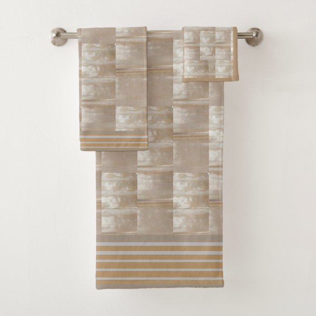 Taupe und Cream Shades Badhandtuch Set (Insitu)