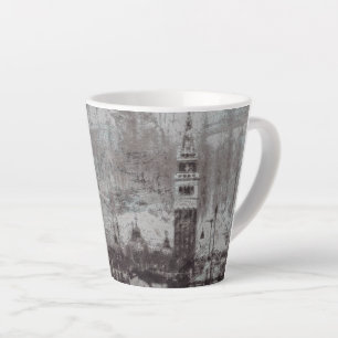 Taupe und Cyan Distressed Skyline Venice Italien Milchtasse